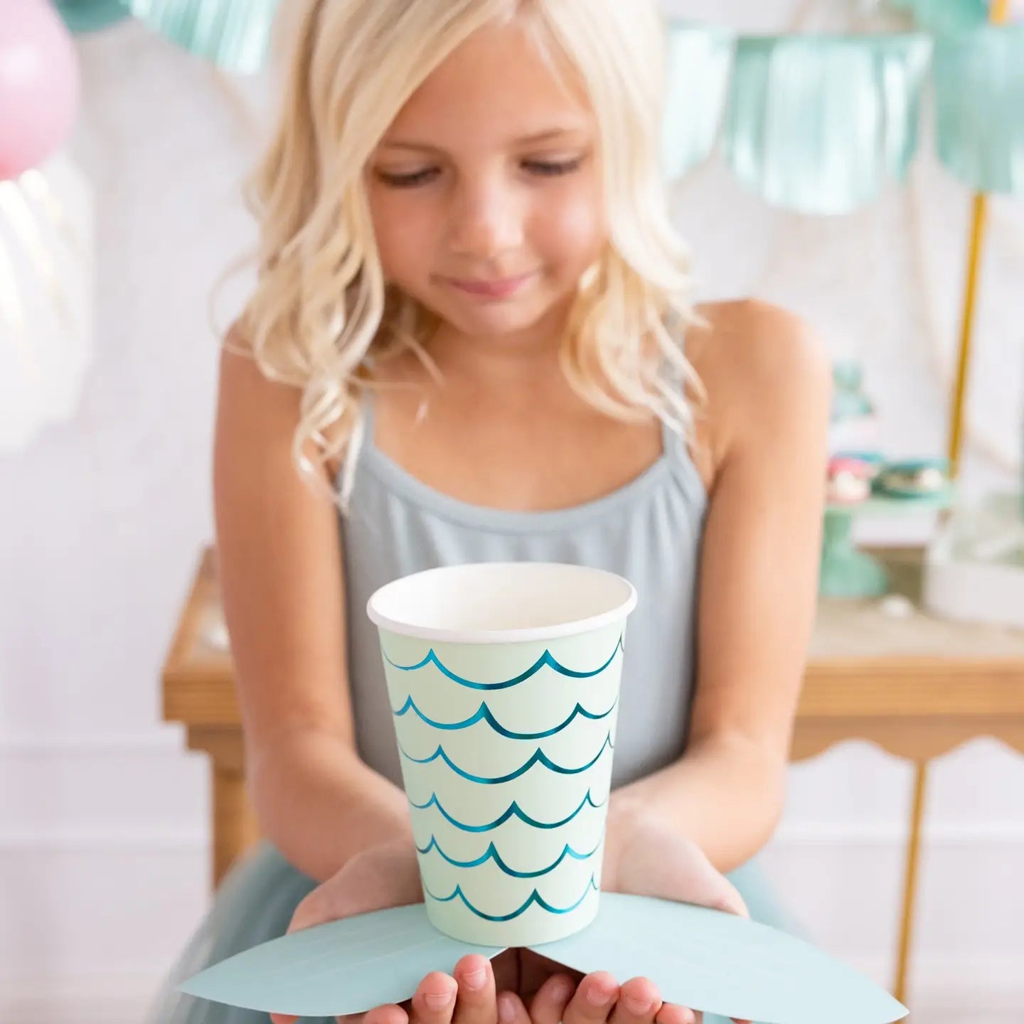 Mermaid Tail Paper Party Cups - 12 oz