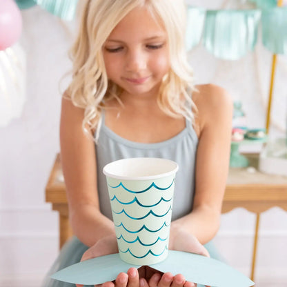 Mermaid Tail Paper Party Cups - 12 oz