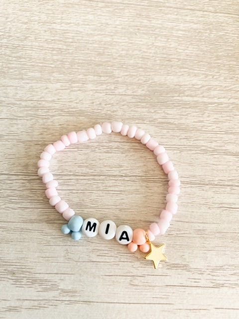 PERSONALIZED "Mouse & Star" Kid Beaded Bracelet