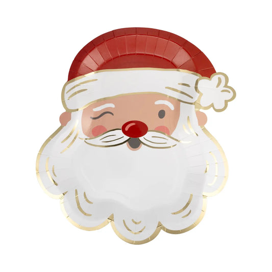 Santa Face Shaped Paper Plate