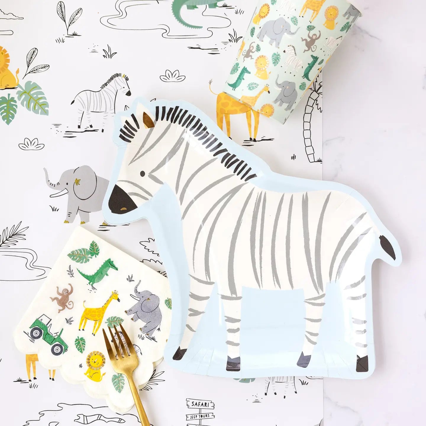 Safari Zebra Shaped Paper Plate